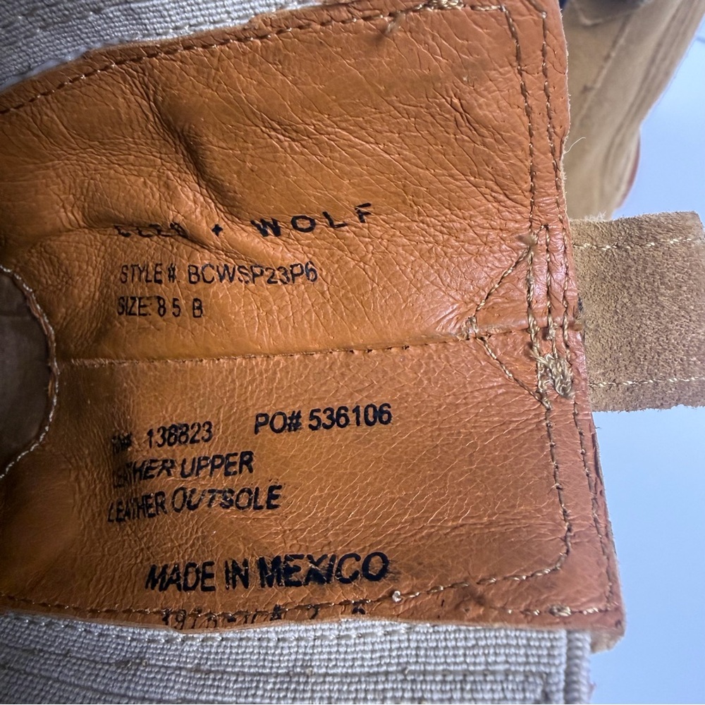 Cleo + Wolf Andie Leather Booties Women's US 8.5 Tan Snip Toe Western Boots NWT - Picture 5 of 13